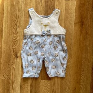Adorable Baby Overalls with Bear Print
